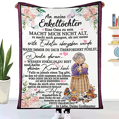 Kuscheldecke Personalisierte Decke An Meine Enkelin,Oma zu Enkelin Decke, Deutsche Flanell Briefdecke,Positiv Ermutigen Wohndecke für Sofa Bett Tv-Decken Weihnachten Geburtstag Graduierung Geschenke Kuscheldecke Personalisierte Decke An Meine Enkelin,Oma zu Enkelin Decke, Deutsche Flanell Briefdecke,Positiv Ermutigen Wohndecke für Sofa Bett Tv-Decken Weihnachten Geburtstag Graduierung Geschenke von TDDKFB