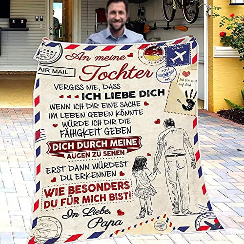 Kuscheldecke Vater für Tochter Personalisierte Deutsche Nachricht Brief Decke, Flanell Fleecedecke Warm Weiche Erwachsene TV-Decken Sofadecke Wohndecke Kuscheldecke Vater für Tochter Personalisierte Deutsche Nachricht Brief Decke, Flanell Fleecedecke Warm Weiche Erwachsene TV-Decken Sofadecke Wohndecke von TDDKFB