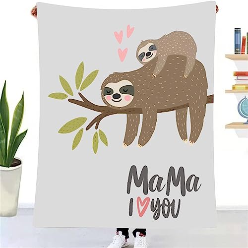 TDDKFB Geschenke Faultier Decke für Mama,Kuscheldecke Flauschig Personalisierte Decke,Geburtstagsgeschenk Muttertag für Bester Mama,Super Weiche Flanelldecke Wohndecke Schlafdecke von TDDKFB