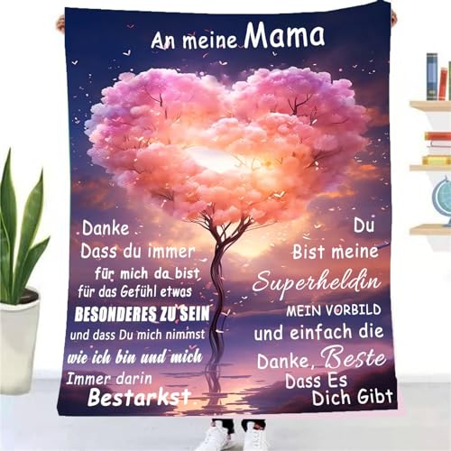 TDDKFB Kuscheldecke Flauschig Decke Fleecedecke-Geschenke zum Muttertag für Mama,Tochter Sohn für Bester Mutter Überraschungsgeschenk-Decke,Wohn- & Kuscheldecken 150x200cm, Sofa überwurfdecke von TDDKFB