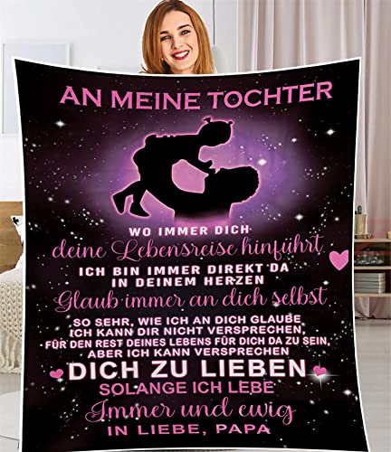 TDDKFB Kuscheldecke Flauschige Personalisierte Decke Geschenke An Meine Tochter,Papa Für Tochter Luftpost Positiv Ermutigen Decke,Super Weiche Decke Flanell eeignet Für Sofa Reisen von TDDKFB
