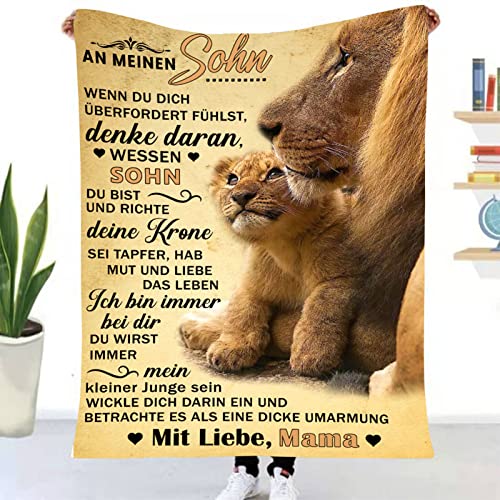 TDDKFB Kuscheldecke Flauschige Personalisierte Decke Geschenke An Meinen Sohn,Mutter Für Sohn Luftpost Positiv Ermutigen Decke,Super Weiche Decke Flanell eeignet Für Sofa Reisen von TDDKFB