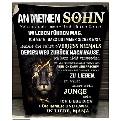TDDKFB Kuscheldecke Flauschige Personalisierte Decke Geschenke An Meinen Sohn,Mutter Für Sohn Luftpost Positiv Ermutigen Decke,Super Weiche Decke Flanell eeignet Für Sofa Reisen von TDDKFB