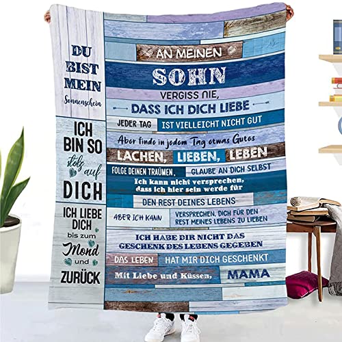 TDDKFB Kuscheldecke Flauschige Personalisierte Decke Geschenke An Meinen Sohn,Mutter Für Sohn Luftpost Positiv Ermutigen Decke,Super Weiche Decke Flanell eeignet Für Sofa Reisen von TDDKFB