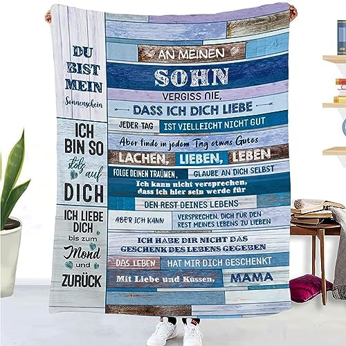TDDKFB Kuscheldecke Flauschige Personalisierte Geschenke,Decke An Meine Sohn Deutsch,Mutter zu Sohn Briefdecke,Positive Ermutigung und Liebe Söhne Flanelldecke Für Sofa Reisen TDDKFB Kuscheldecke Flauschige Personalisierte Geschenke,Decke An Meine Sohn Deutsch,Mutter zu Sohn Briefdecke,Positive Ermutigung und Liebe Söhne Flanelldecke Für Sofa Reisen von TDDKFB