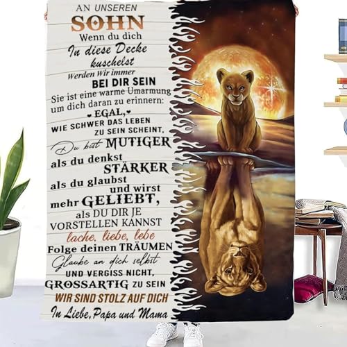 TDDKFB Personalisierte Decke Geschenke Für Sohn von Eltern,Kuscheldecke An Unseren Sohn von Mama und Papa,18 Geburtstag Junge,Witziges Weihnachten Abschluss-Geschenke TDDKFB Personalisierte Decke Geschenke Für Sohn von Eltern,Kuscheldecke An Unseren Sohn von Mama und Papa,18 Geburtstag Junge,Witziges Weihnachten Abschluss-Geschenke von TDDKFB