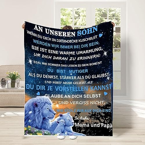 TDDKFB Personalisierte Kuscheldecke an Meine Sohn,Vater und Mutter für Sohn Luftpost Positiv Ermutigen Decke,Super Flauschige Weiche Decke Anzug, Geburtstagsgeschenk,Neujahrsgeschen von TDDKFB