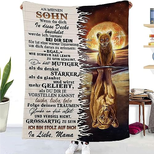 TDDKFB Personalisierte Kuscheldecke an Meine Sohn von Mutter,Mama für Sohn Luftpost Positiv Ermutigen Decke zur Liebe Geeignet,Super Flauschige Weiche Decke Anzug, Sofa,Reisen von TDDKFB