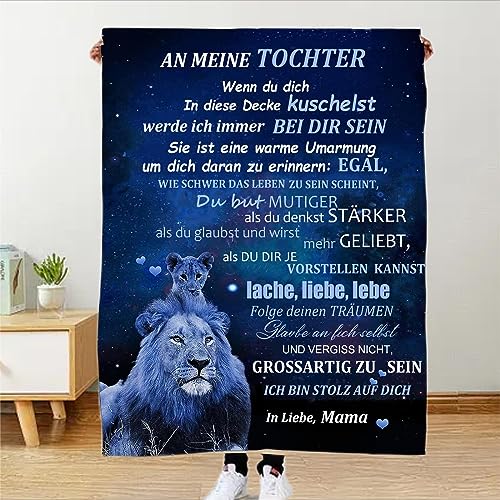 18 Geburtstag Geschenk Kuscheldecke an Meine Tochter,18.Geburtstag Mädchen Luftpost Positiv ErmutigenDecke,Mama für 18 jahre Geburtstag Mädchen Personalisierte SuperFlauschige Weiche Decke,Sofa,Reisen von TDDKFB