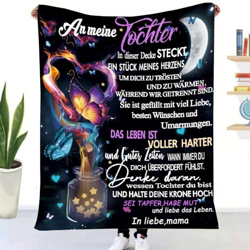 TDDKFB Personalisierte Kuscheldecke an Meine Tochter,Mutter für Tochter Luftpost Positiv Ermutigen Decke,Super Flauschige Weiche Decke Anzug, Sofa,Reisen von TDDKFB