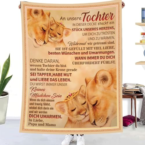 TDDKFB PersonalisierteKuscheldecke an Meine Tochter von Eltern,Mama und Papa für Tochter Luftpost Positiv Ermutigen Decke zur Liebe Geeignet,Super Flauschige Weiche Decke Anzug, Sofa,Reisen von TDDKFB