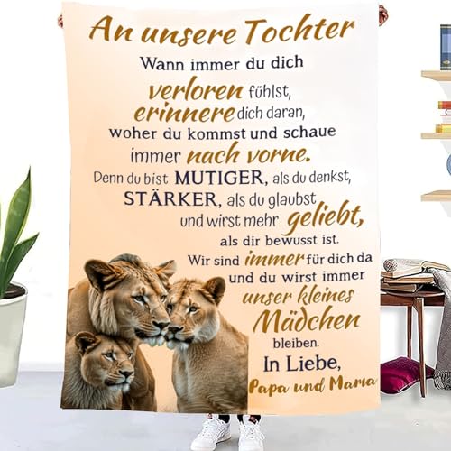 TDDKFB PersonalisierteKuscheldecke an Meine Tochter von Eltern,Mama und Papa für Tochter Luftpost Positiv Ermutigen Decke zur Liebe Geeignet,Super Flauschige Weiche Decke Anzug, Sofa von TDDKFB