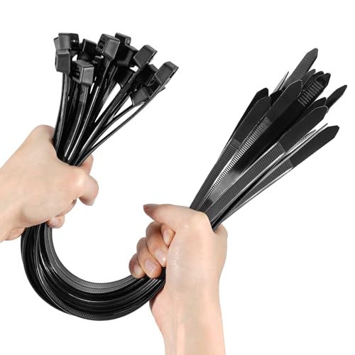 Kabelbinder Schwarz 500mm x 12,4 mm Kabelbinder Groß Lang Schwarze Kabelbinder Extra Lang Cable Ties Heavy Duty, 30 Stück Zipties mit 113kg Zugfestigkeit, Outdoor Industrie Kabelbinder UV Beständig Kabelbinder Schwarz 500mm x 12,4 mm Kabelbinder Groß Lang Schwarze Kabelbinder Extra Lang Cable Ties Heavy Duty, 30 Stück Zipties mit 113kg Zugfestigkeit, Outdoor Industrie Kabelbinder UV Beständig von TDEBSSY