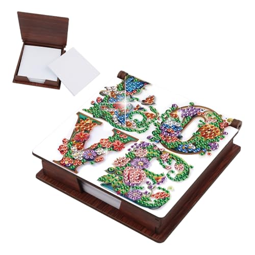 TDFERAN Diamant-Memo-Etiketten, 160 leere, selbstklebende Haftnotizen, antihaftbeschichtet, inkl. Box für Notizen, Briefe, Love, Haftnotizen, Rezept, Aufbewahrung von Memo-Notizen, Mini-Tagebücher von TDFERAN