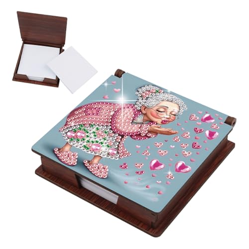 TDFERAN Diamant Memo-Etiketten, 160 leere Haftnotizen, selbstklebend, antihaftbeschichtet, für Büro, Haftnotizen, blanko, Notizbox, Rosa, Kind, Grandma, Mini-Tagebuch, selbstklebend, für Schlafsaal von TDFERAN