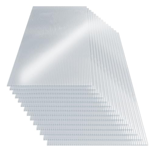 14 Stück Gewächshaus Platten,Set Polycarbonat Hohlkammerstegplatten 61 x 115 cm Doppelstegplatte für Gewächshaus, Garten Treibhaus Ersatzplatten von TDHLW