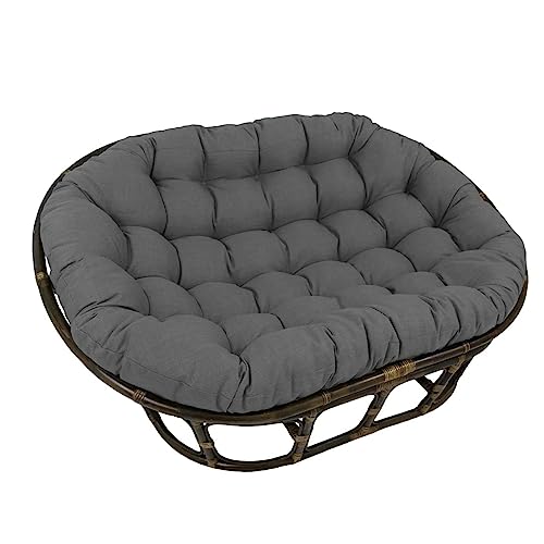 Papasan Rattan-Schaukelstuhlkissen, doppeltes übergroßes Papasan, Eierstuhlkissen Doppeltes Papasan-Stuhlkissen für den Außenbereich, wasserdicht mit Bändern,Dark Gray,170cmX120cm von TDHLW