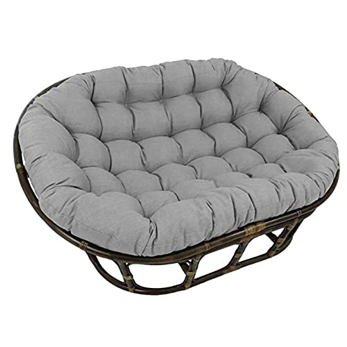 Papasan Rattan-Schaukelstuhlkissen, doppeltes übergroßes Papasan, Eierstuhlkissen Doppeltes Papasan-Stuhlkissen für den Außenbereich, wasserdicht mit Bändern,Grau,170cmX120cm von TDHLW