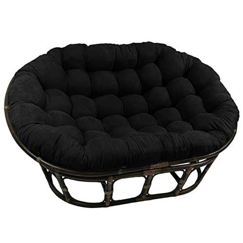 TDHLW Doppel Papasan Cushion Stuhlkissen Groß Hängend/Ei/Schaukel/Hängematte Chair Cushion, Outdoor wasserdichte Garten Papasan Chair Cushion Verdicken Bequem Weich, Nur Kissen,Schwarz,67 * 47 in von TDHLW