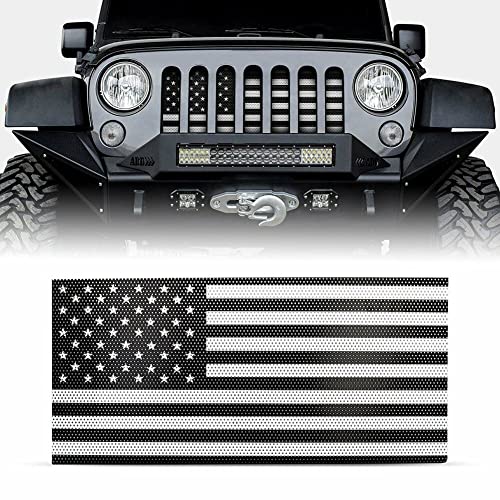 TDHLW Kühlergrill Einsatz schwarz und weiß amerikanische Flagge Mesh Grill Bug Screen für Jeep Wrangler JK & JKU Unlimited 2007-2018 TDHLW Kühlergrill Einsatz schwarz und weiß amerikanische Flagge Mesh Grill Bug Screen für Jeep Wrangler JK & JKU Unlimited 2007-2018 von TDHLW