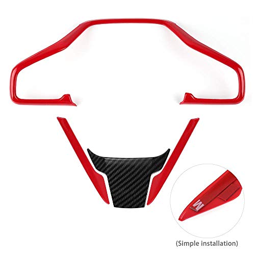 TDHLW Lenkradabdeckung Zierleisten Aufkleber für H-onda 10. Gen Civic Sedan Hatchback Coupe Type R 2016–2021, Innendekoration,Rot TDHLW Lenkradabdeckung Zierleisten Aufkleber für H-onda 10. Gen Civic Sedan Hatchback Coupe Type R 2016–2021, Innendekoration,Rot von TDHLW