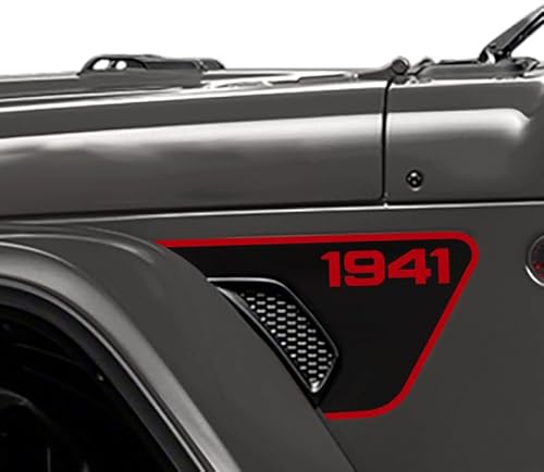 TDHLW Seitenkotflügel-Entlüftung 1941 Vinyl-Aufkleber, vorgeschnittene Aufkleber für Jeep Wrangler JL JLU 2018–2024 und Jeep Gladiator JT 2020–2024,Rot TDHLW Seitenkotflügel-Entlüftung 1941 Vinyl-Aufkleber, vorgeschnittene Aufkleber für Jeep Wrangler JL JLU 2018–2024 und Jeep Gladiator JT 2020–2024,Rot von TDHLW