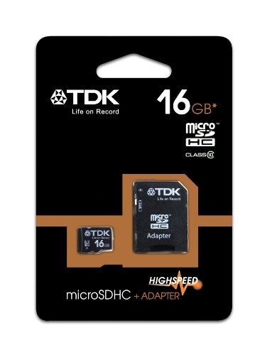 TDK Micro-SDHC-Speicherkarte (16 GB, Class 10, mit SD-Adapter) von TDK