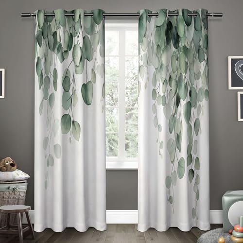 TDNEKMCA Blickdichte Vorhänge mit Ösen Gardinen 2er Set, H137 x B117 cm Gardinen mit Ösen Blätter Grünpflanzen Vorhang Blickdicht, Weich und Langlebig Schallschutz Vorhang für Schlafzimmer Wohnzimmer TDNEKMCA Blickdichte Vorhänge mit Ösen Gardinen 2er Set, H137 x B117 cm Gardinen mit Ösen Blätter Grünpflanzen Vorhang Blickdicht, Weich und Langlebig Schallschutz Vorhang für Schlafzimmer Wohnzimmer von TDNEKMCA