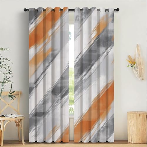 TDNEKMCA Thermovorhang kälteschutz Vorhang Blickdicht, Wasserbunt Streifen MusterH175 x B140 cm(2er Pack), Gardinen Wohnzimmer Gardinen mit Ösen Verdunkelungsvorhang Schallschutz Vorhang von TDNEKMCA