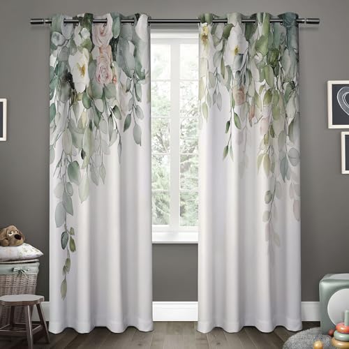 TDNEKMCA Verdunklungsvorhänge Thermovorhang Kälteschutz 2er Set H245 x B140 cm Gardinen mit Ösen Blumen Ranken Vorhang Blickdicht, Ösenvorhang für Schlafzimmer Wohnzimmer TDNEKMCA Verdunklungsvorhänge Thermovorhang Kälteschutz 2er Set H245 x B140 cm Gardinen mit Ösen Blumen Ranken Vorhang Blickdicht, Ösenvorhang für Schlafzimmer Wohnzimmer von TDNEKMCA