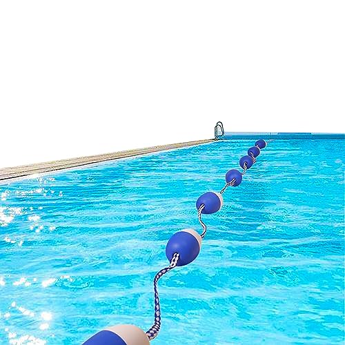 Fuß Pool-Sicherheitsseil Und Schwimmer-Set, Schwimmende Schnüre/Leinen for Schwimmbäder Im Freien for Teilen Von Tiefem, Flachem Wasser, Mit Weißem Bobber (Color : Blue White, Size : 1m (3.3ft)) von TDQWLY