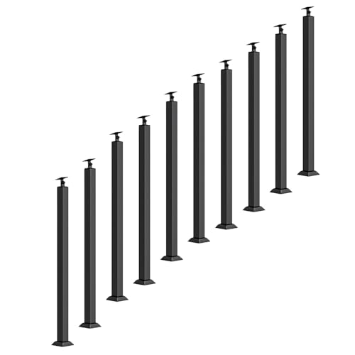 Geländer Innen Außen Treppengeländer Pfosten 2 4 6 8 10 St. Schwarze Metall-Geländerpfosten, 70-151 cm Hoch Treppe Geländer System Säule Für Innenbereich Außenbereich Terrasse Veranda Treppe Bodenmo Geländer Innen Außen Treppengeländer Pfosten 2 4 6 8 10 St. Schwarze Metall-Geländerpfosten, 70-151 cm Hoch Treppe Geländer System Säule Für Innenbereich Außenbereich Terrasse Veranda Treppe Bodenmo von TDQWLY