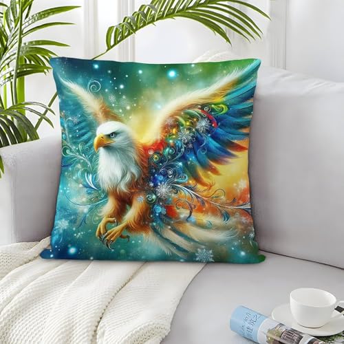TDSNKAVHB Adler 3D-druckter Kissenbezug Wohnaccessoire Quadratkissen Fantasie Festivitätsdekoration Geschenkset Aus 2 Für Zuhause Bett Wohnzimmer Sofa 40x40cm von TDSNKAVHB