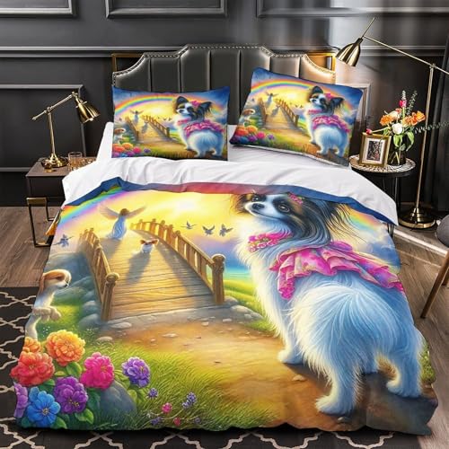TDSNKAVHB Chihuahua3D-Druck Bett-Set Raumdekoration Mikrofaser Mit Nettes HaustierVerstecktem Reißverschluss Und Kissenhüllen Für Teenager KinderDouble（200x200cm） von TDSNKAVHB