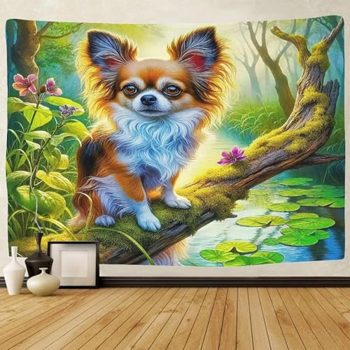 TDSNKAVHB Chihuahua3D-Wandteppich Für Kinder Und Erwachsene Nettes Haustierfür Schlafzimmer Decor Ästhetik Hintergrund Für Wohnzimmer180cmx230cm von TDSNKAVHB