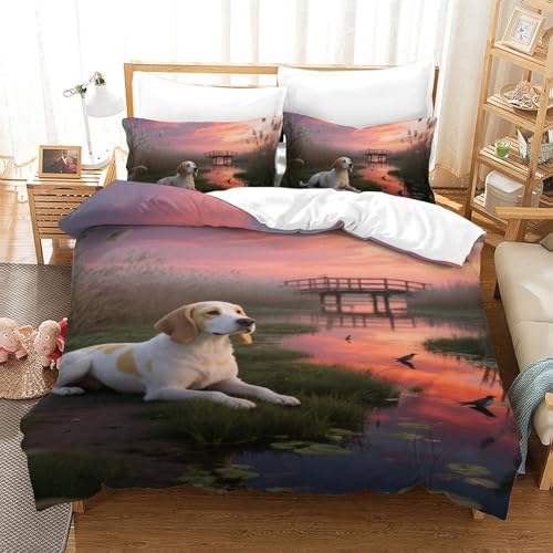 TDSNKAVHB Der Clumber Spaniel3D Printing Duvet Covers RoomDecor Microfiber with niedlich HaustierHidden Zipper and Pillow Shams for Kids AdultSingle（140x200cm） von TDSNKAVHB