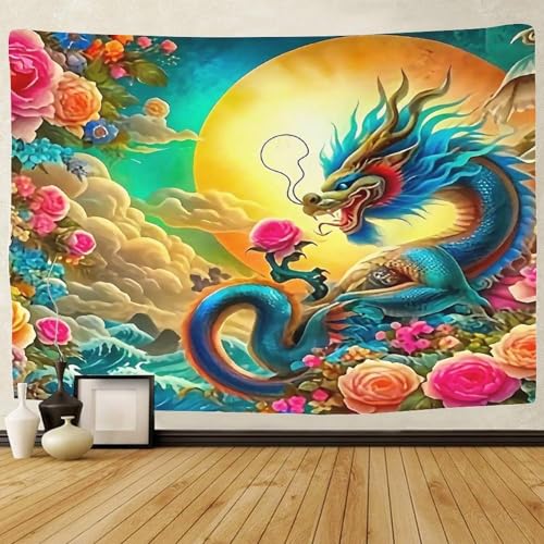 TDSNKAVHB Drachen3D-Wandteppiche Für Jungen Und Mädchen Fantasiefür Schlafzimmer Decor Ästhetik Hintergrund Für Wohnzimmer180cmx230cm von TDSNKAVHB