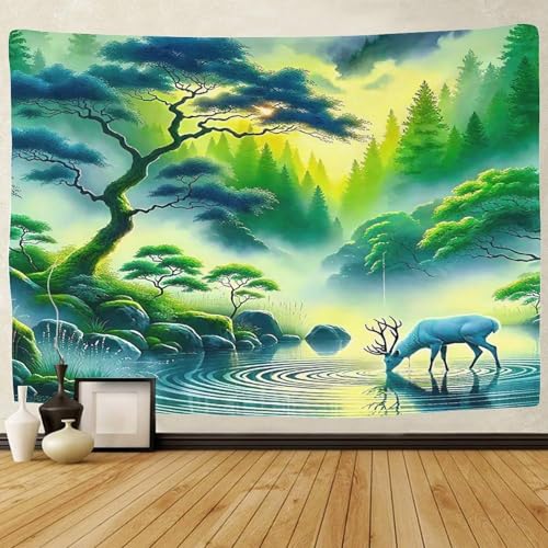 TDSNKAVHB Dschungel3D-Wandteppich Für Jungen Und Jugendliche Landschaftfür Schlafzimmer Dorm Decor Hintergrund Für Wohnzimmer180cmx230cm von TDSNKAVHB