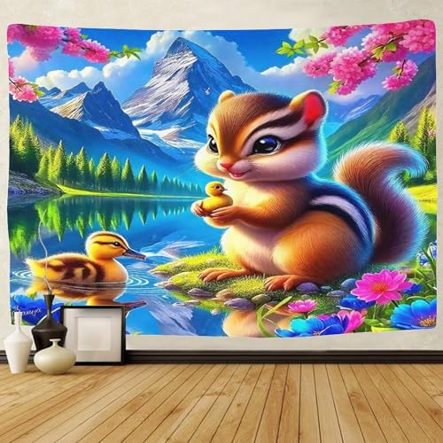 TDSNKAVHB Eichhörnchen3D-Wandteppiche Für Jungen Und Jugendliche LandschaftWohnzimmer Home Decor Hintergrund Für Wohnzimmer70cmx100cm von TDSNKAVHB