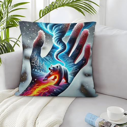 TDSNKAVHB Eisbär 3D-druckte Kissen Hülle Dekoratives Quadratkissen Fantasie Standard-Kissenhüllenset Aus 2 Für Zuhause Bett Wohnzimmer Sofa 50x50cm TDSNKAVHB Eisbär 3D-druckte Kissen Hülle Dekoratives Quadratkissen Fantasie Standard-Kissenhüllenset Aus 2 Für Zuhause Bett Wohnzimmer Sofa 50x50cm von TDSNKAVHB