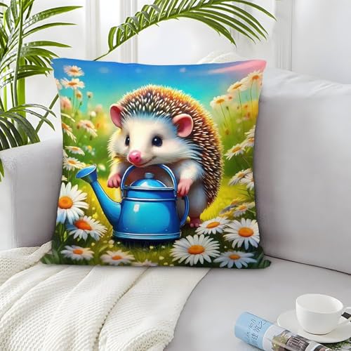 TDSNKAVHB Hedgehog 3D-drucktes Polsterkissen Wohnaccessoire Quadratkissen Nettes Haustier Festivitätsdekoration Geschenkset Aus 2 Für Zuhause Bett Wohnzimmer Sofa 40x40cm von TDSNKAVHB