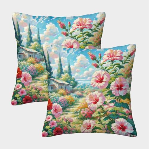 TDSNKAVHB Hibiscus 3D Printed Pillow Cover Home Decorative Square Cushion Blumen Standard Pillowcase Set of 2 for Home Bed Living Room Sofa 45x45cm TDSNKAVHB Hibiscus 3D Printed Pillow Cover Home Decorative Square Cushion Blumen Standard Pillowcase Set of 2 for Home Bed Living Room Sofa 45x45cm von TDSNKAVHB