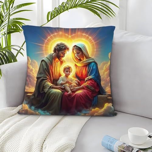 TDSNKAVHB Jesus - Religion 3D-druckte Kissenhülle Wohnaccessoire Quadratkissen heilig Standard-Kissenhüllenset Aus 2 Für Zuhause Bett Wohnzimmer Sofa 50x50cm von TDSNKAVHB