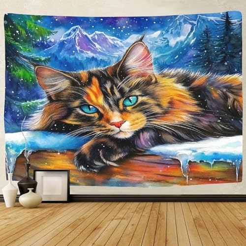 TDSNKAVHB Katze3D-Wandteppich Für Jungen Und Mädchen Nettes Haustierfür Schlafzimmer Dorm Decor Hintergrund Für Wohnzimmer100cmx150cm von TDSNKAVHB