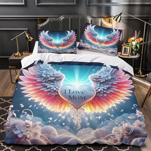 TDSNKAVHB Liebe Blumen3D-Druck Bettdeckenbezug Bettwaren-Set Weiche Mikrofaser Verstecktem Reißverschluss Und Kissenhüllen Für Jungen Und MädchenSuper King（260x220cm） von TDSNKAVHB