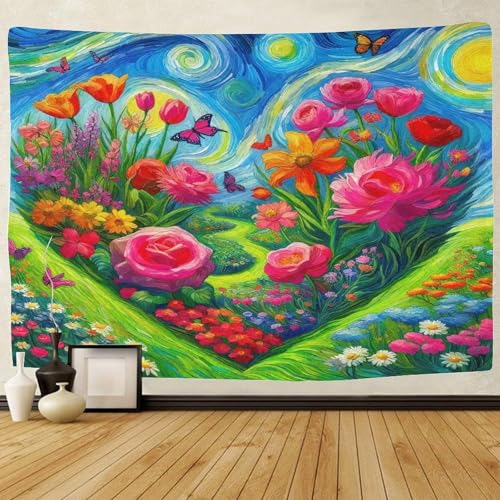 TDSNKAVHB Liebe Blumen3D-Wandteppiche Für Jungen Und Mädchen romantischWohnzimmer Decor Ästhetik Hintergrund Für Wohnzimmer180cmx230cm von TDSNKAVHB