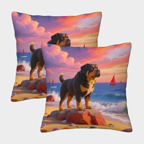 TDSNKAVHB Mastiff 3D Printed Pillow Case Decorative Square Cushion niedlich Haustier Standard Pillowcase Set of 2 Case Set for Couch Sofa Bedroom Living Room 45x45cm von TDSNKAVHB