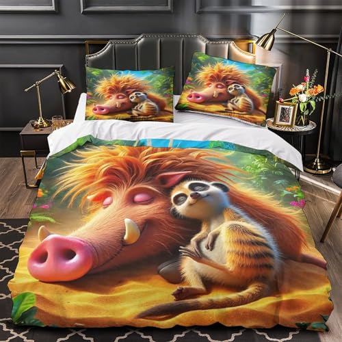 TDSNKAVHB Meerkat3D-Druck Bett-Set Raumdekoration Mikrofaser Mit komfortabelVerstecktem Reißverschluss Und Kissenhüllen Für Jungen Und MädchenSingle（140x200cm） von TDSNKAVHB