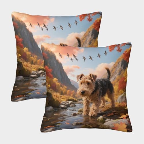 TDSNKAVHB Norfolk Terrier 3D Printed Pillow Cover Home Decorative Square Cushion niedlich Haustier Cushion Cover Set of 2 for Home Bed Living Room Sofa 45x45cm von TDSNKAVHB