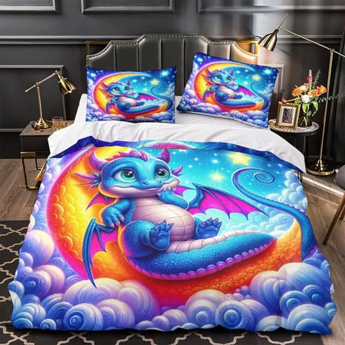 TDSNKAVHB Pterosaurus3D-Druck Bett-Set Raumdekoration Mikrofaser Mit FantasieVerstecktem Reißverschluss Und Kissenhüllen Für Jungen Und MädchenSuper King（260x220cm） von TDSNKAVHB